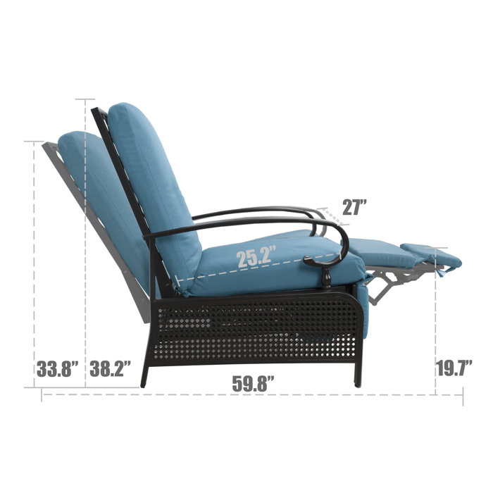 Latitude Run® Aadhira Recliner Patio Chair with Cushions & Reviews
